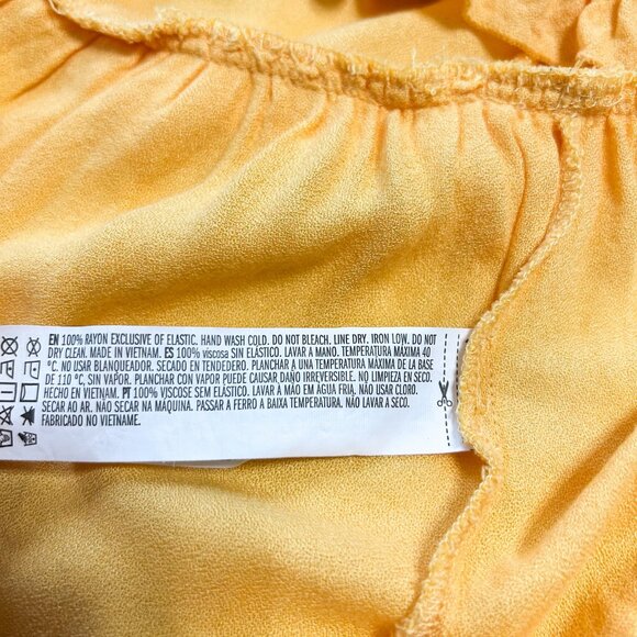 Forever 21 Yellow Ruffle Tiered Mini Sleeveless Babydoll Dress Size Medium - Picture 5 of 7